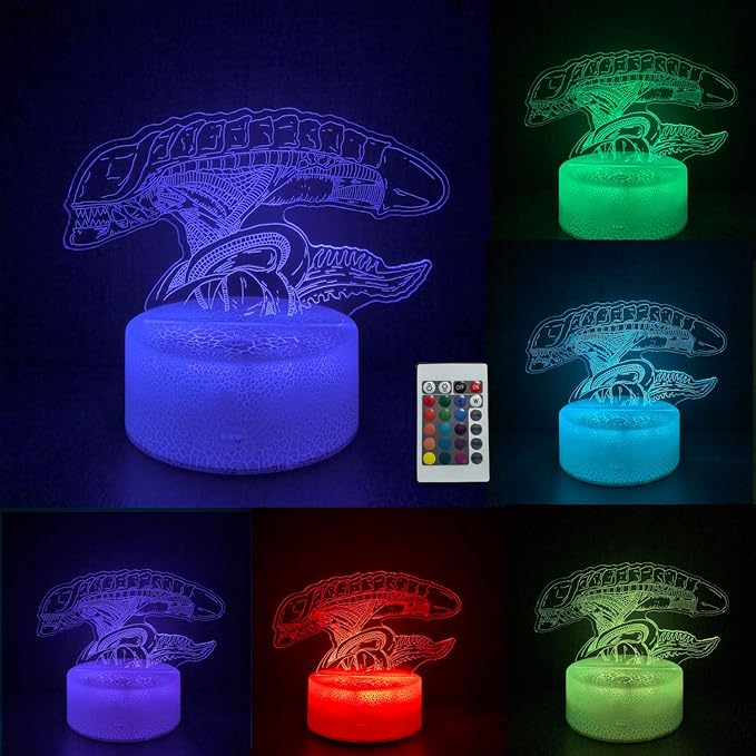 3D Alien Night Light, Monster Illusion Table Lamp with 16 Colors Remote Control Touch Lamp LED USB Night Light Desk Lamps Room Decorations Home Decor Holiday Birthday Light