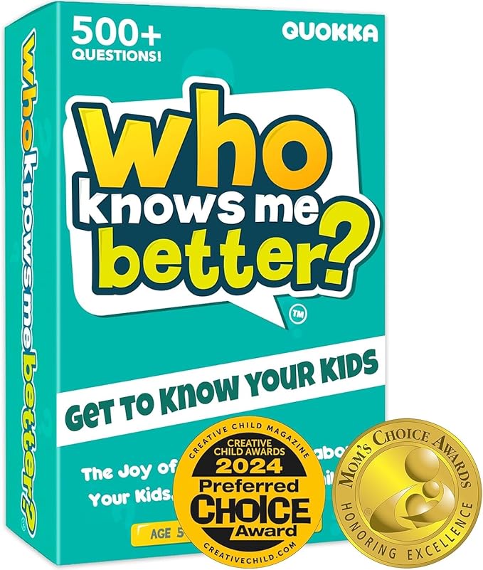 QUOKKA Who Knows Better? - Original - Family Card Trivia Game | Fun Learning & Educational Questions for Families | Suitable for Boys & Girls