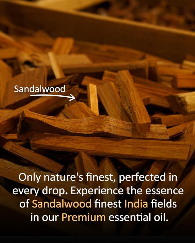 Pure Sandalwood Essential Oil, 100% Pure Natural Sandalwood Essential Oil, Premium Grade Essential Oils for Diffusers for Home, Skin, Care Massage, Soap Making, Aromatherapy, 4 Fl Oz | 120ml