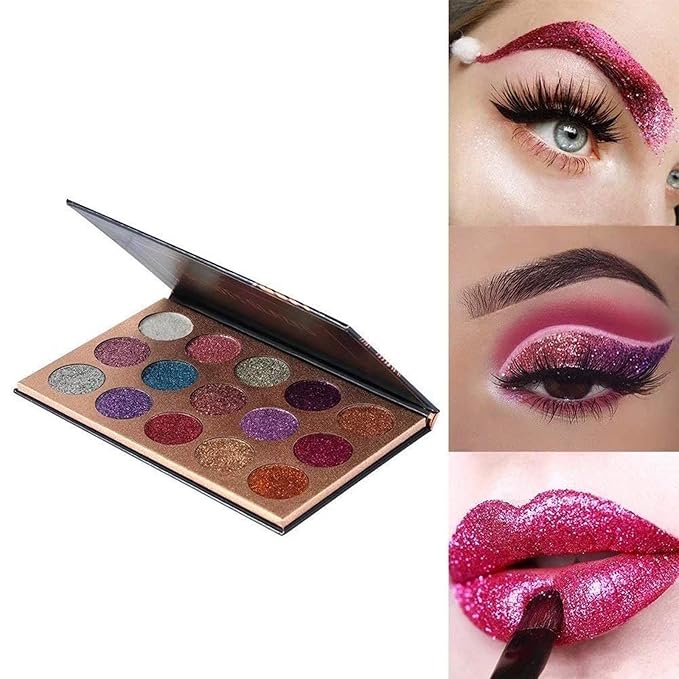 15 Colors Eyeshadow, Glitters Shimmer Pigment Pressed Makeup Palette Eyes Cosmetic