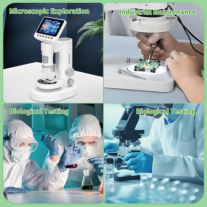 OOZSTARMicroscope for Kids, Up to 1000 X Magnification, 3.5-inch Foldable Screen, Handheld Pocket Microscope for Kids,Science Education Kits for 8-12 Year olds