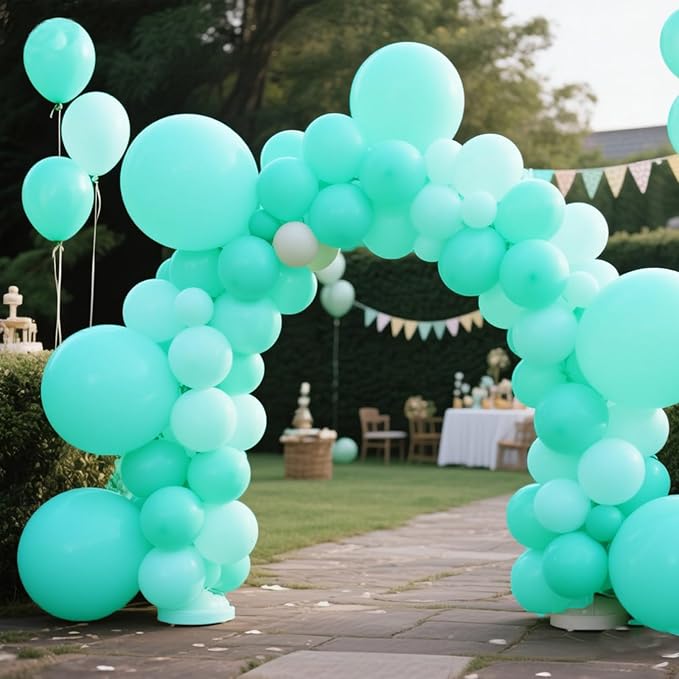 140pcs Cyan Blue Round Balloons Different Sizes 18 12 10 5 Inch Latex Balloons for Arch Decoration Party Balloon Kit for Graduation Birthday Party Wedding Balloon Baby Shower Decoration