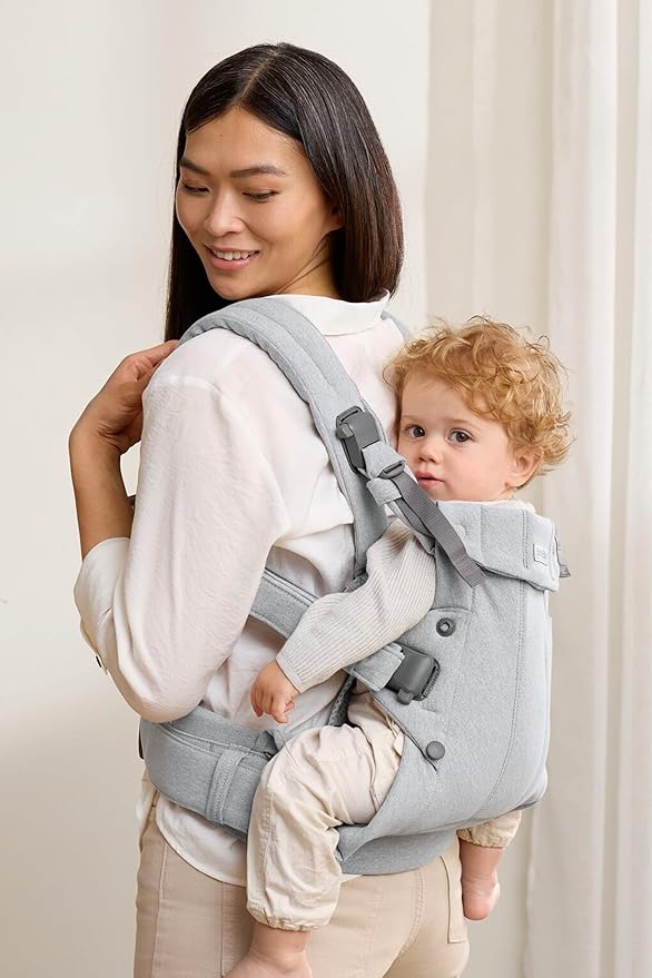 BabyBjörn Baby Carrier Harmony, Light Gray, Woven Mélange, 3-in-1 Ergonomic Baby Carrier, Newborn, Facing-in, Outward-Facing, and Back Carrying Positions Supported (7-40 lbs), Newborn to Toddler