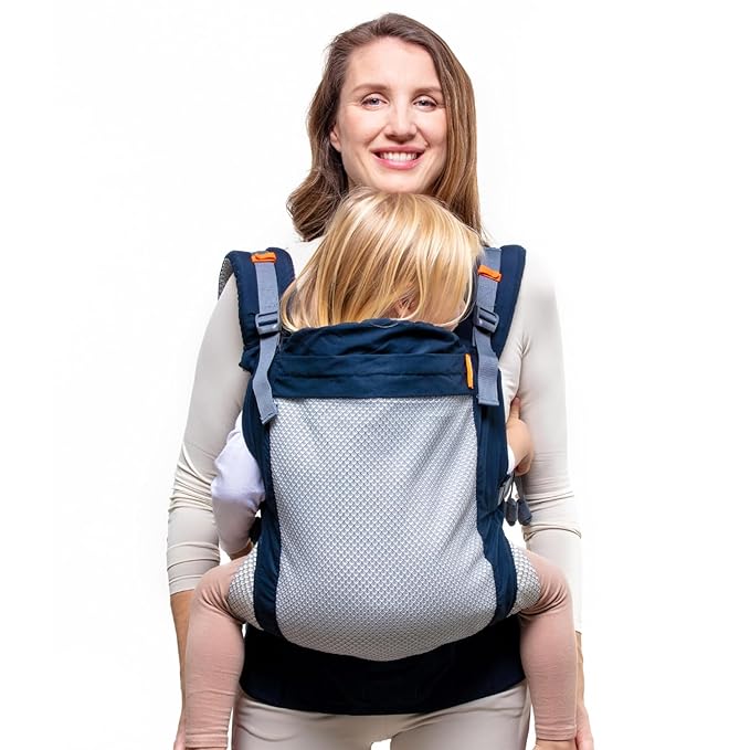 Beco Toddler Carrier - Breathable 3D Mesh Front-Carry & Backpack Style Carrier with Tall Supportive Back and Ergonomic Extra-Wide Seat for Children from 18months (20-60 lbs) - Navy