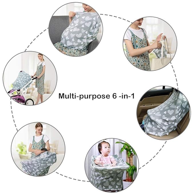 Yoofoss Nursing Cover Breastfeeding Scarf - Baby Car Seat Covers, Infant Stroller Cover, Strechy Carseat Canopy for Boys and Girls