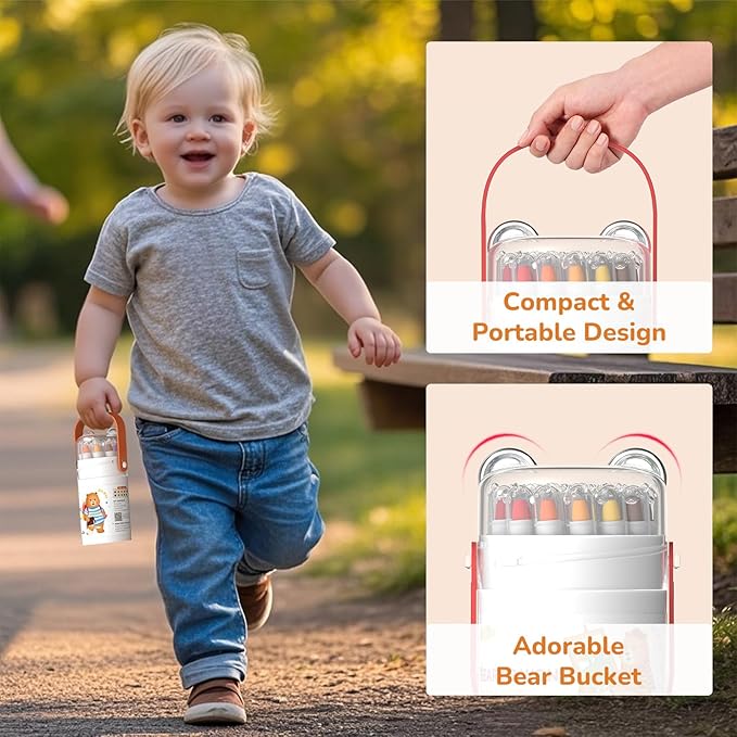 36 Color Twist Crayons for Toddlers 1-3 and Kids 4-8, Non-Toxic Washable Crayons 2-4, Ultra-Silky Easy-Grip Art Supplies, Ideal Coloring Gift for Boys and Girls