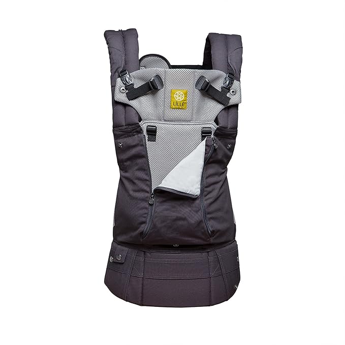 LÍLLÉbaby Complete All Seasons Ergonomic 6-in-1 Baby Carrier Infant to Toddler with Lumbar Support (7-45 Pounds), 360 Degree Baby Wearing & Multi-Position, Inward & Outward Facing (Charcoal & Silver)