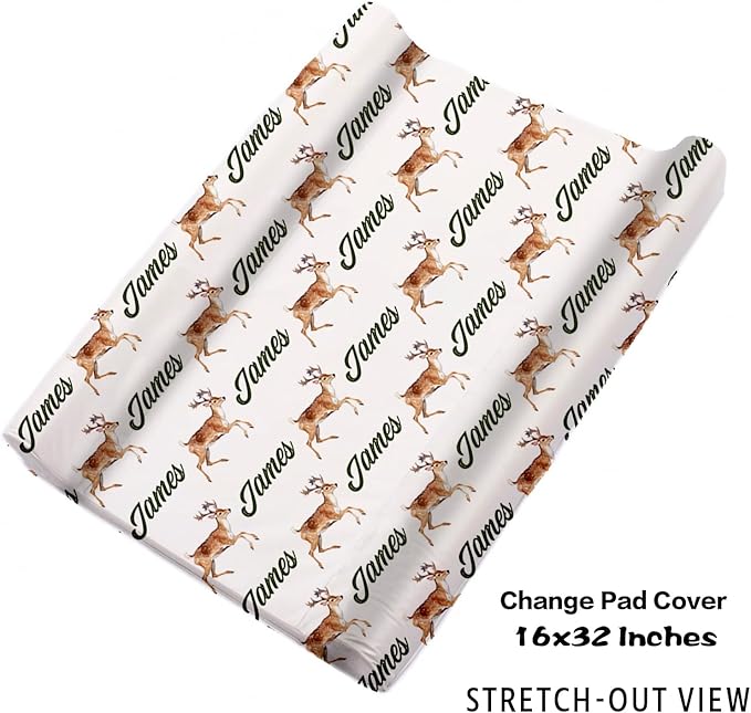 Personalized Baby Crib Bedding Set, 5-Piece Multi-grid Pattern Baby Crib Sets with Custom Name, Toddler Double Layer Blanket Fitted Sheets Changing Pad Cover Rug Wall Art Set, Charming Nursery Decor