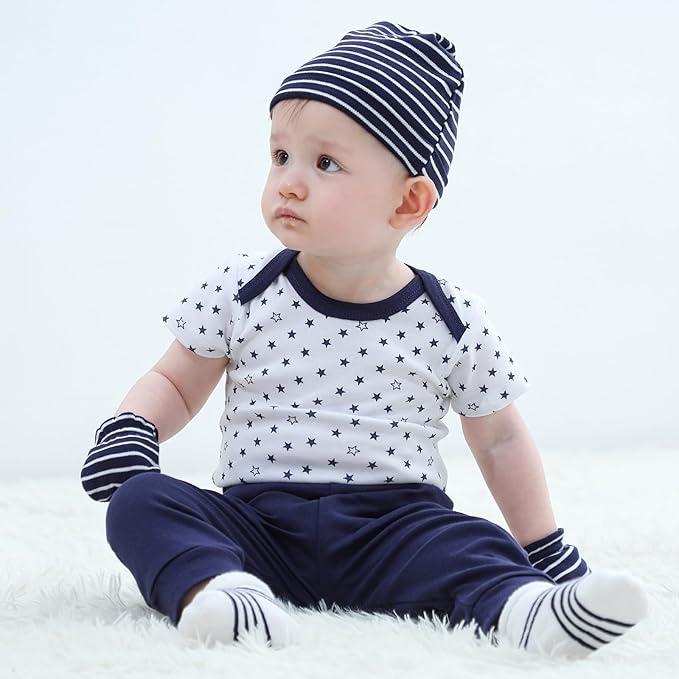 Baby Bodysuit and Pant Set 10-pcs Cotton Soft Newborn Boy Girl Clothes Outfits