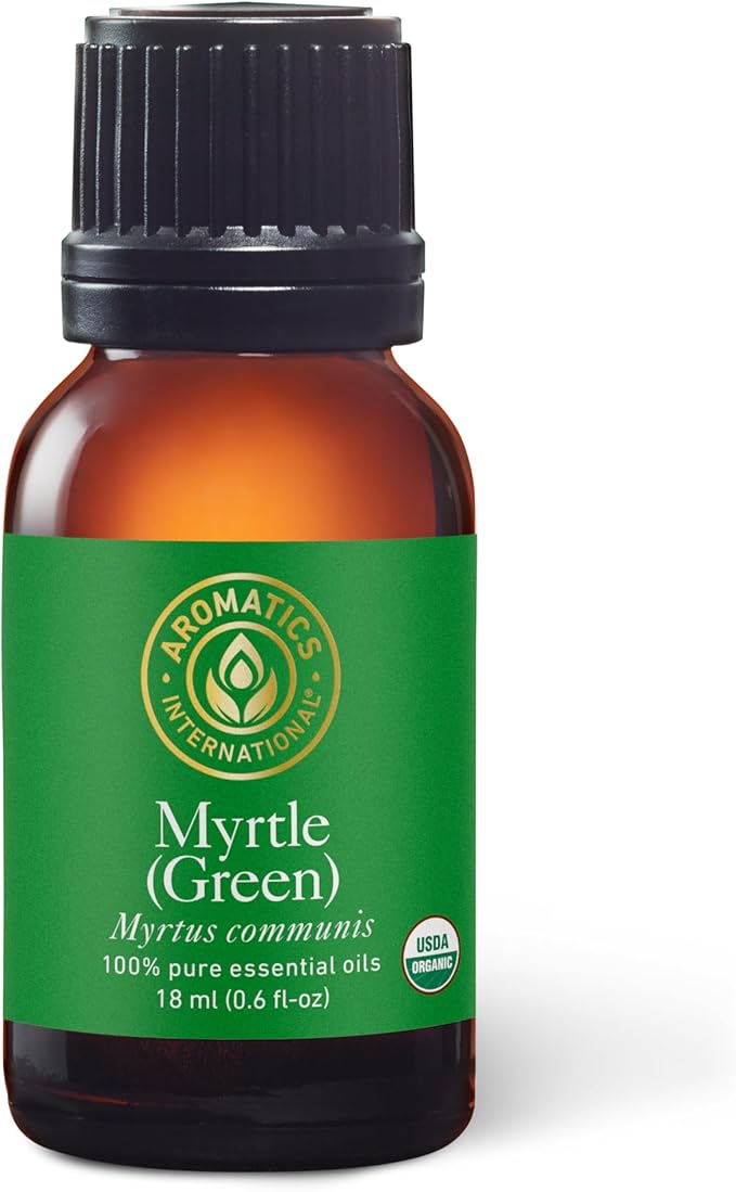 Aromatics International Premium Organic Myrtle Green Essential Oil 18ml | 100% Pure Essential Oil for Diffusion & Aromatherapy