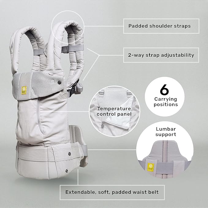 LÍLLÉbaby Complete All Seasons Ergonomic 6-in-1 Baby Carrier Infant to Toddler with Lumbar Support (7-45 Pounds), 360 Degree Baby Wearing & Multi-Position, Inward & Outward Facing (Chambray)