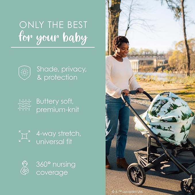 Milk Snob Star Wars Original 5-in-1 Cover - Nursing Cover for Breastfeeding - Baby Car Seat Cover, Carseat Canopy & Stroller - Essential All-in-One Cover - Gift for Mom, Baby (Endor Escape)