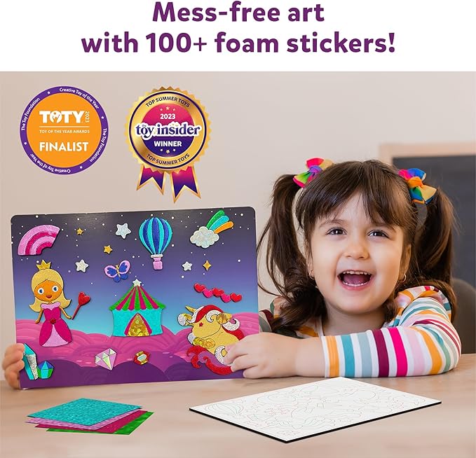 Skillmatics Foil Fun - Unicorns & Princesses, No Mess Art for Kids, Craft Kits & Supplies, DIY Creative Activity, Travel Toys, Gifts for Ages 4, 5, 6, 7, 8, 9