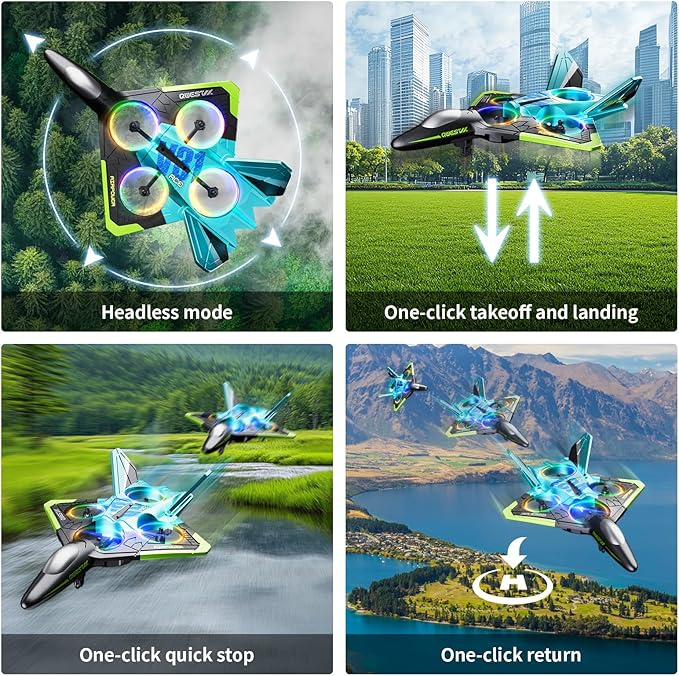 4DRC V31 Foam RC Planes Remote Control Airplanes for Kids Adults 8-16, Remote Control Planes Fighter Jet with Light, 360° Flip Fighter Jet Toy, Gravity Sensing, Stunt Roll, Gifts for Kids Boys