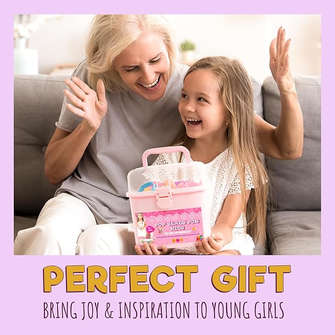 Orian Pop Beads Jewelry Making Kit for Girls, 550+ Piece Set for Girls Ages 3 and Up,Colorful Snap Beads,Bracelet,Necklaces and Rings Unicorn Gift Bag