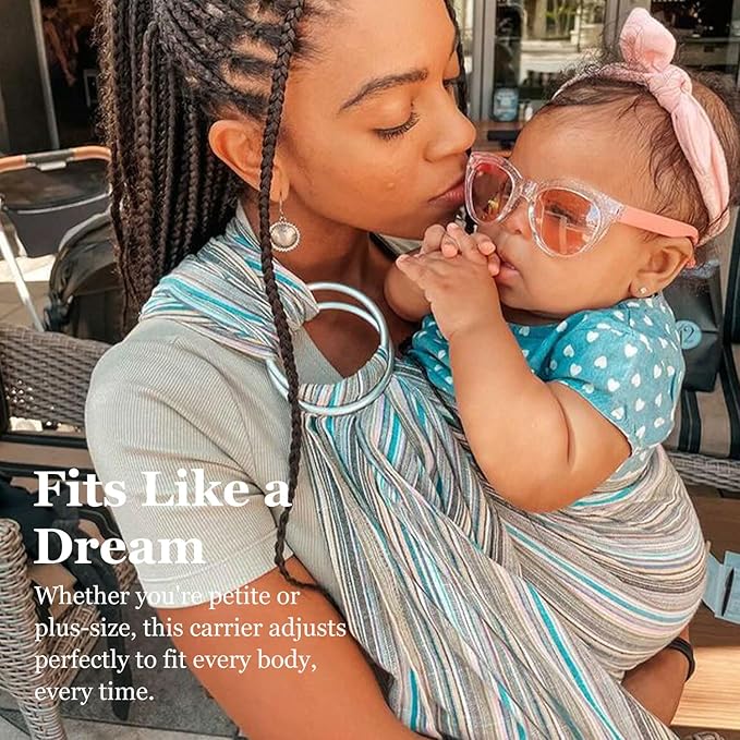 Ring Sling Baby Carrier, Soft Cotton Baby Sling Carrier Newborn to Toddler, Baby Wrap Carrier for Plus Size Parents, Perfect Shower Gift, Sweet Desserts