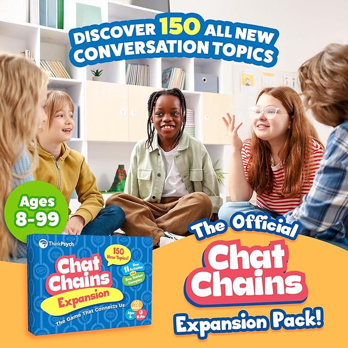ThinkPsych Chat Chains Expansion Pack - Counseling Games & Therapy Games for Teens - Social Skills Games for Kids, Play Therapy Toys, Speech Therapy Games - Ages 8-99