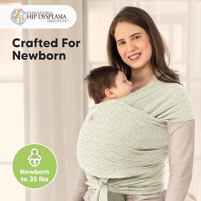 KeaBabies Baby Wrap Carrier - All in 1 Original Baby Carrier Newborn to Toddler Sling, Easy to Wear, Hands Free Bonding, Lightweight, Breathable Infant Wraps (Chevron Maze)