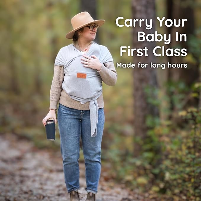 Baby Wrap Carrier - Premium Cotton Baby Carrier Wrap for Newborn to Toddler- Infant Carrier for Babies 8-35 lb - Baby Holder One Size Fits All with Front Pocket by Max&so