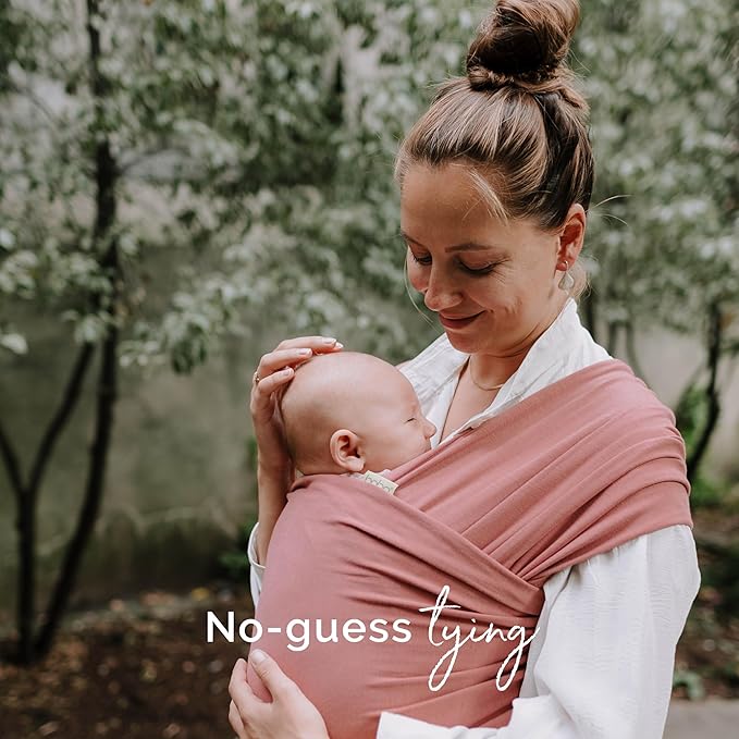Boba Baby Wrap Carrier – Original Baby Sling Carrier for Newborns (7–35 lbs), Soft, Secure, Hands-Free & Ergonomic, Ideal for Comfortable Bonding, New Parents (Dusty Pink)