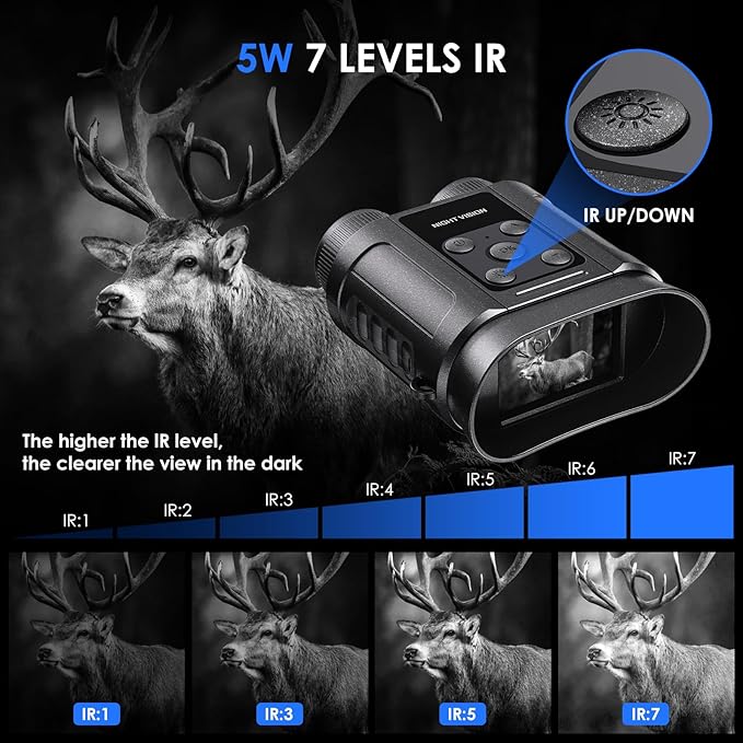 Night Vision Goggles,Compact Night Vision Binoculars,32GB Card Included, Photo/Video Capture,Outdoor tools for Education, Wildlife Watching,Gifts for Boy, Gifts for Men, Gifts for Father (Pearl Black)