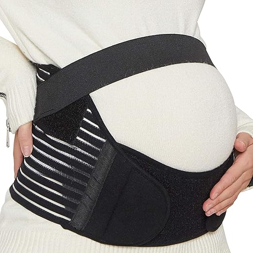 NeoTech Care Pregnancy Support Maternity Belt, Waist/Back/Abdomen Band, Belly Brace (Size XL, Black Color)