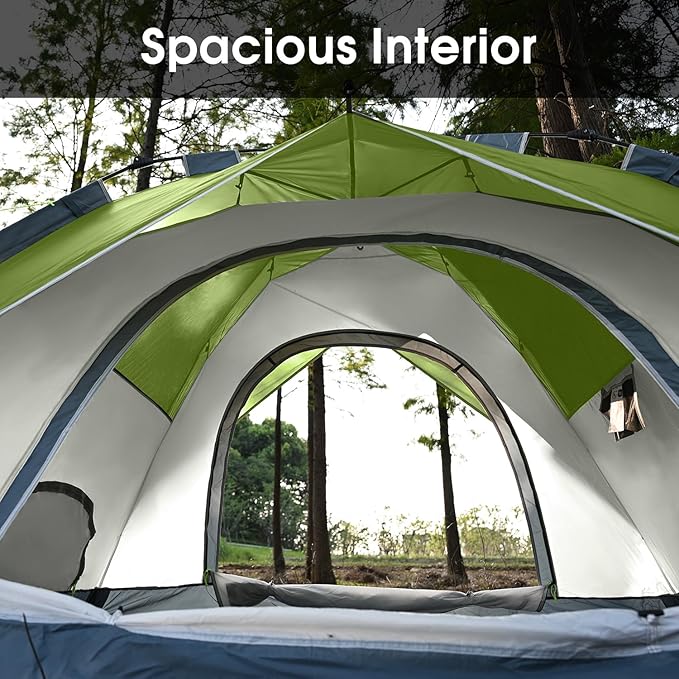 MOON LENCE Instant Pop Up Tent for 3-4 Person - Automatic Portable, Windproof for Camping, Hiking, Mountaineering
