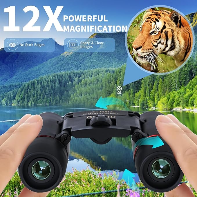 Compact 30x60 Binoculars for Adults,Suitable for Adults and Children Bird Watching Travel Sightseeing, Waterproof Lightweight Small Binoculars, with Clear Low-Light Vision