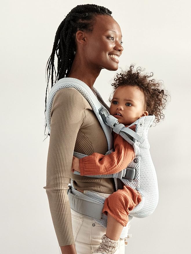 BabyBjörn Baby Carrier Harmony, Silver, 3D Mesh | 3-in-1 Ergonomic Baby Carrier; Newborn, Facing-In, Outward-Facing, and Back Carrying Positions Supported (7-40 lbs), Newborn to Toddler