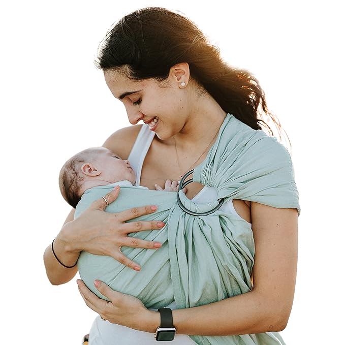 Nalakai Luxury Ring Sling Baby Carrier, Soft Linen Blend Baby Sling, Baby Wrap, Wear Your Little One Close to Your Heart, Comfort, Style