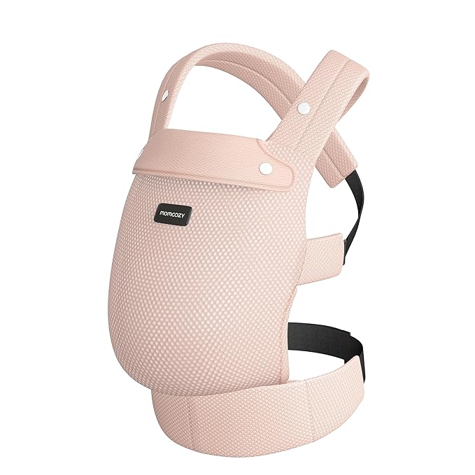 Momcozy Breathable Mesh Baby Carrier, Ergonomic and Lightweight Infant Carrier for 3-24 Months with Enhanced Lumbar Support, All Day Comfort for Hands-Free Parenting, Air Mesh-Pink