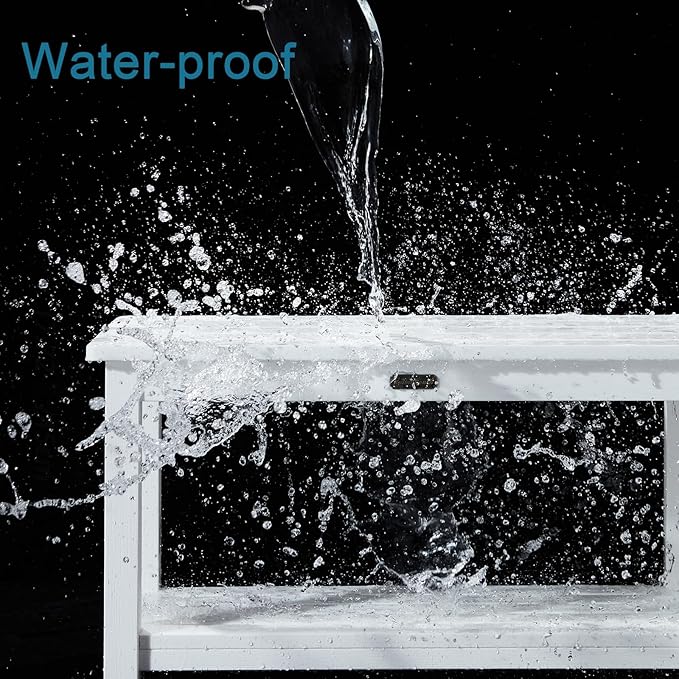 30'' Heavy Duty Shower Bench for Inside Shower, White Poly Bath Stool for Shaving Legs, Waterproof Spa Bath Chair Seat with Adjustable Feet, Non-Slip, Weight Capacity 700LBS (30 x 13 Inches)