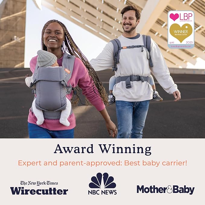 Beco Gemini Baby Carrier Newborn to Toddler - Front, Back and Hip Seat Carrier, Baby Carrier Backpack & Baby Front Carrier with Adjustable Seat, Ergonomic Baby Holder Carrier 7-35lbs (Jade Leopard)