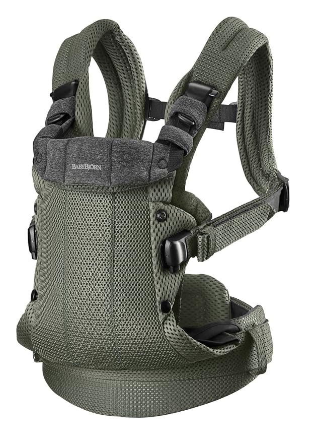 BabyBjörn Baby Carrier Harmony, Dark Green, 3D Mesh | 3-in-1 Ergonomic Baby Carrier; Newborn, Facing-in, Outward-Facing, and Back Carrying Positions Supported (7-40 lbs), Newborn to Toddler