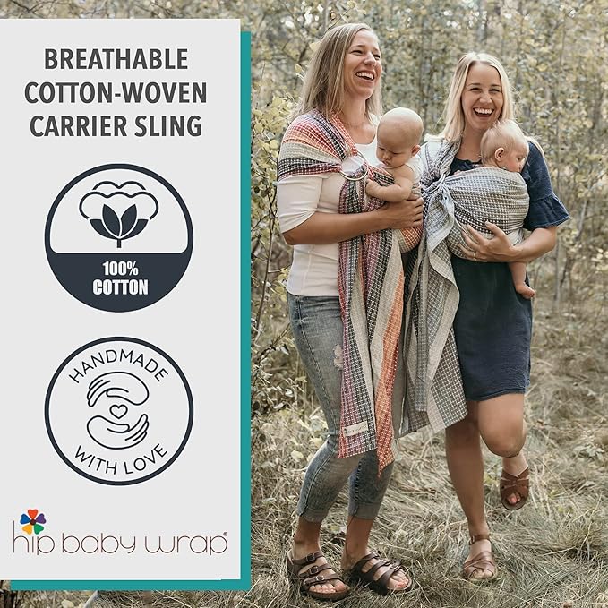 Hip Baby Wrap Ring Sling Baby Carrier for Infants and Toddlers - Beautiful, 100% Soft Cotton Baby Wraps Carrier for Babies 8-35 lbs - Perfect Baby Shower Gifts Moms and Dads - Nursing Cover (Reef)