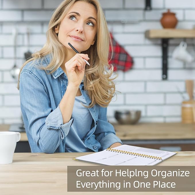 Undated Weekly Planner, Weekly To Do List Notebook with Goal & Habit Tracker Organizer, A5 5.8" x 8.0" Weekly Planner Notebook with Spiral Binding for Men or Women