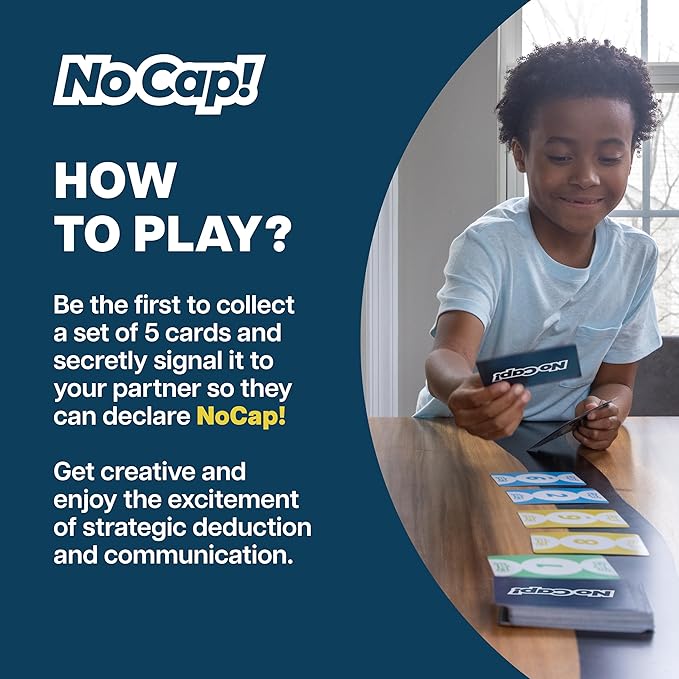 No Cap! – The Ultimate Game Night Card Game for Friends & Family, Perfect for Laughter-Filled Evenings, Includes 65 Cards, Easy Instructions, and Hours of Competitive Fun