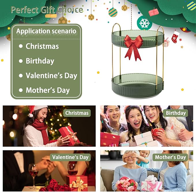 Rotating Makeup Organizer for Vanity, High-Capacity Skincare Clear Make Up Storage Perfume Organizers Cosmetic Dresser Organizer Countertop 360 Spinning (Purple, 3 Tier)