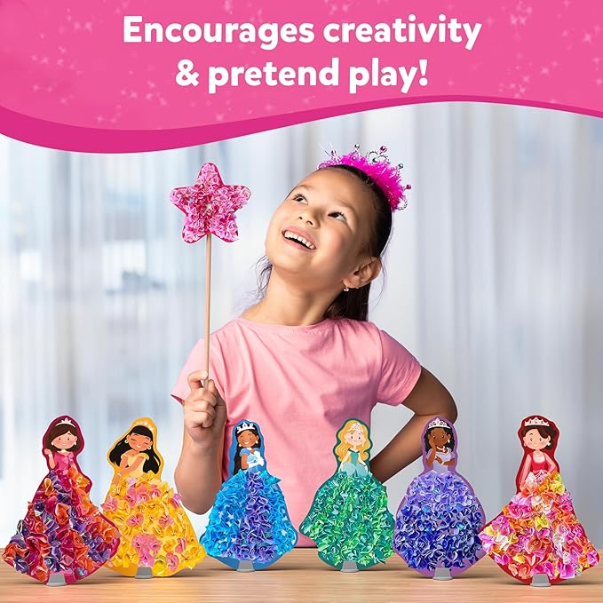Skillmatics Poke-in Art - Magical Princesses, Mess-Free Fun for Kids, DIY Wood Craft Kits, Creative Activity, Gifts for Girls & Boys Ages 4, 5, 6, 7, 8, 9