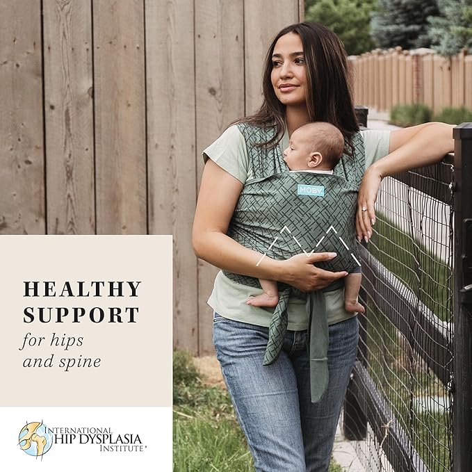 Moby Baby Wrap Carrier Classic for Newborns to Toddlers (8-33lbs), Infant Sling Carrier, Lightweight & Hands Free Design, Adjustable for All Body Types (Olive Etch)