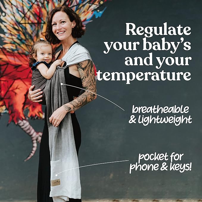 Nalakai Ring Sling Baby Carrier, Soft Linen Baby Sling, Baby Wrap, Comfort, Style, and Giving Back - Carry Your Little One with Love