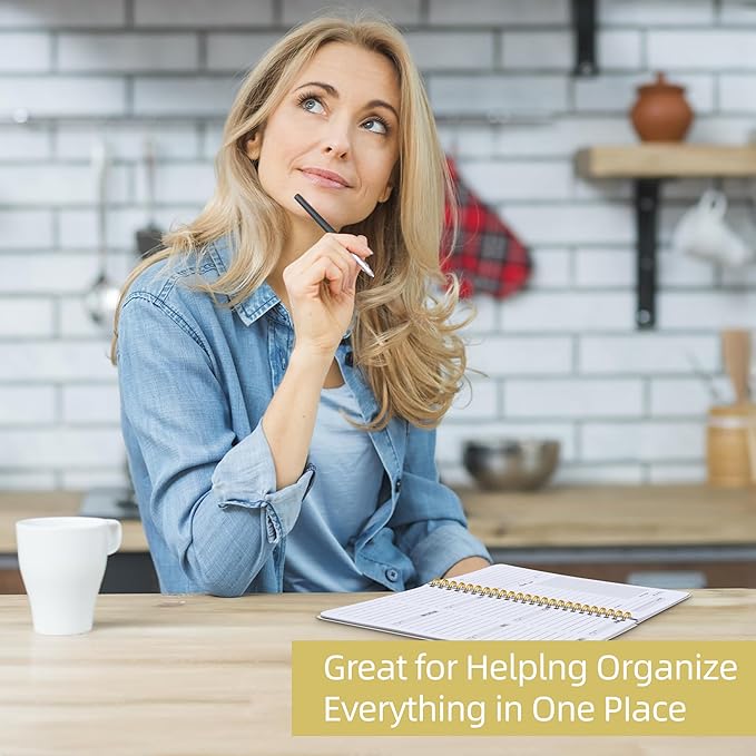 Undated Weekly Planner, Weekly To Do List Notebook with Goal & Habit Tracker Organizer, A5 5.8" x 8.0" Weekly Planner Notebook with Spiral Binding for Men or Women