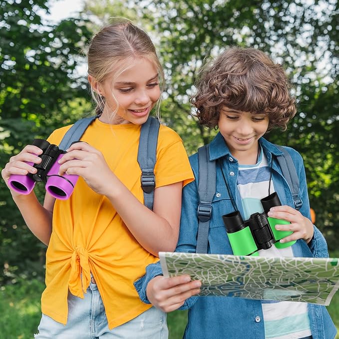 Yunsailing 9 Pack Kid Binoculars Shockproof Mini Compact Binoculars Gifts for 3-12 Years Boys Girls Folding Small Telescope for Kids Bird Watching Camping Outdoor Play, 9 Colors (Multicolored)