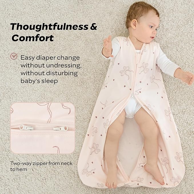 JELLYMONI Baby Sleep Sack 0-6 Months, 100% Cotton 3 Pack 0.5 TOG Baby Wearable Blanket Infant Sleep Sack with 2-Way Zipper Newborn Sleep Sacks
