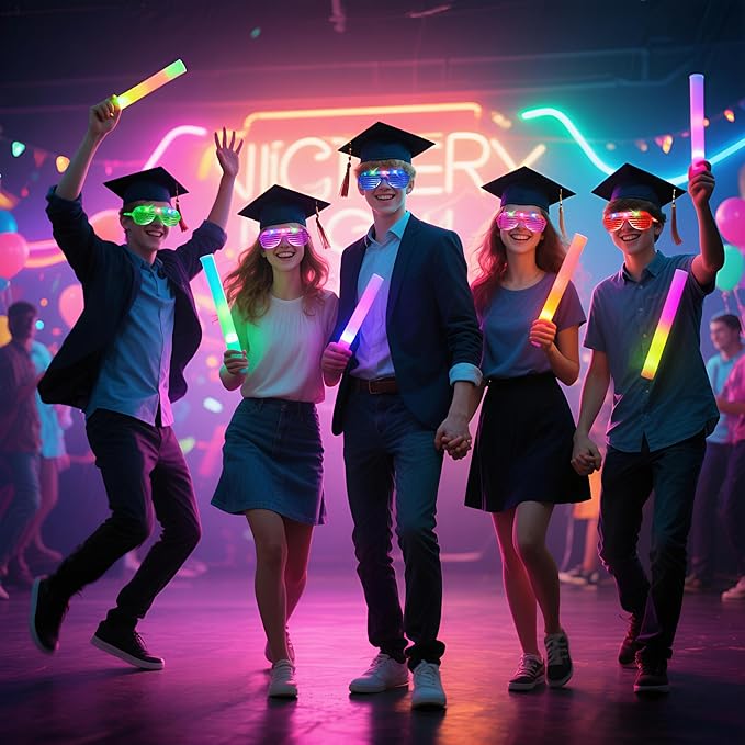 40 PCs LED Glasses,Light Up Glasses,Glow Glasses Glow In The Dark Party Supplies Suitable For Kids/Adults, 3 Light up Modes, 5 Neon Colors Rave Party,Wedding, Birthday, Concert, New Year, Carnival