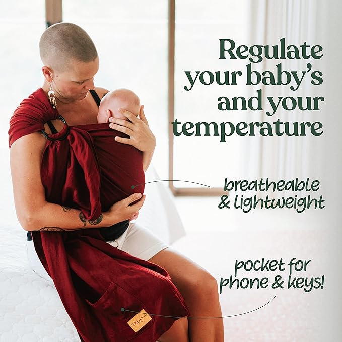 Nalakai Luxury Ring Sling Baby Carrier, Soft Linen Blend Baby Sling, Baby Wrap, Wear Your Little One Close to Your Heart, Comfort, Style