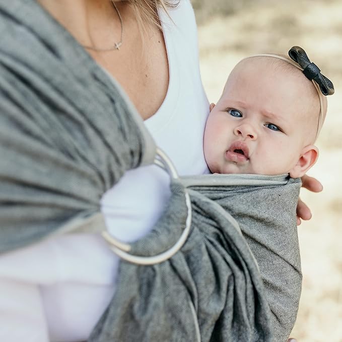 Hip Baby Wrap Ring Sling Baby Carrier for Infants and Toddlers - Beautiful, 100% Soft Cotton Baby Wraps Carrier For Babies 8-35 lbs - Perfect Baby Shower Gifts Moms And Dads - Nursing Cover (Midnight)