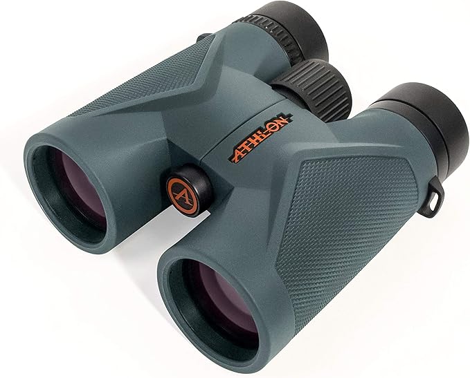Athlon Optics 10x42 Midas UHD Gray Binoculars with Eye Relief for Adults and Kids, High-Powered Binoculars for Hunting, Birdwatching, and More
