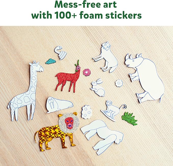 Skillmatics Foil Fun - Animals, No Mess Art for Kids, Travel Toys, Craft Kits, DIY Creative Activity, Gifts for Boys & Girls Ages 4, 5, 6, 7, 8, 9
