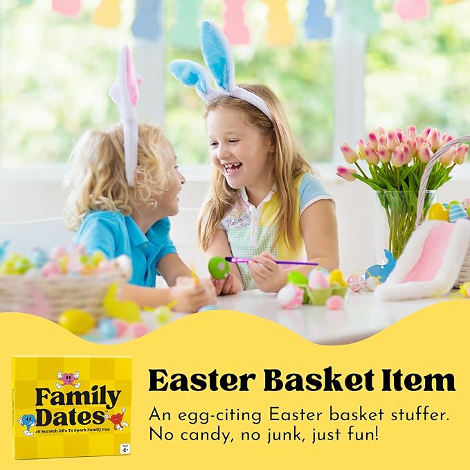 Family Dates 40 Scratch Off Cards – Fun Activities & Date Night Ideas for Kids and Parents – Adventure Card Game for Families – Unique Gift for Family Nights, Holidays, or Birthdays